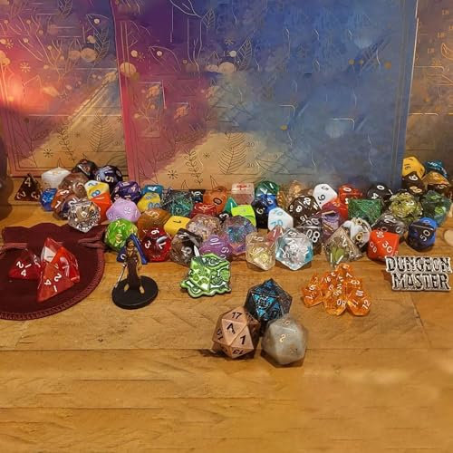 DND Adventskalender-Set - Würfel-Adventskalender 2024, Adventswürfelkalender for Dungeons und Dragons, 24 Tage D&D-Würfelset for Dungeons und Dragons, Pathfinder RPG DND Geschenke Tabletop-Spiel/1032(