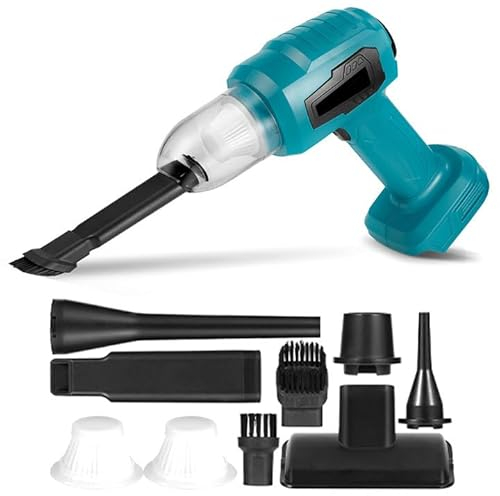 Handstaubsauger Akku 28000PA, 5 in 1 Auto Kabellos Handstaubsauger, Mini Autostaubsauger Staubsauger Gebläse, 500W Aufladbar Tragbar Staubsauger für Büro Genutzt, Haus, Küche, Tierh (Ohne Batterie)