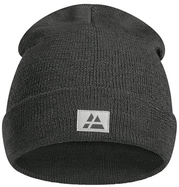 DANISH ENDURANCE Mütze aus recyceltem Material, Weiche Beanie Wintermütze, Warme Fischermütze, Hüte, Mützen & Caps, Unisex, für Herren & Damen, Dunkelgrau, Einheitsgröße
