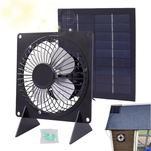 Vbnuyhim Ventilatore per serra solare, ventola di estrazione ad energia solare,Ventilatore a pannello solare per serra - Ventilatore a pannello solare per serra 5W, ventilazione e ventilazione