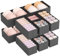 Lifewit 12 er Set Schubladen Organizer, Schrank Kleiderschrank Organizer Wickeltisch Schubladen Ordnungssystem für Garderobe Schlafzimmer für Kleidung, Kinderkleidung, Socken, Unterwäsche, Grau