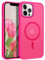BENTOBEN Funda para Magnética iPhone 12 Pro MAX, 6,7''[Compatible con Magsafe] Carga Inalámbrica Carcasa iPhone 12 Pro MAX Funda Cover Translúcido Mate Protección Grado Militar Anti-Golpes-Rosa Roja