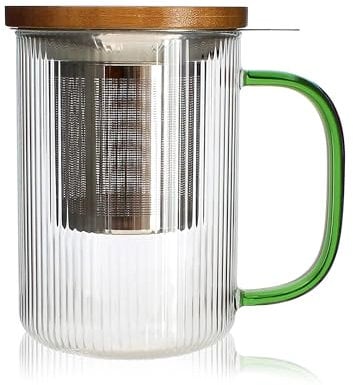 OGO LIVING - Karl Teetasse 450 ml aus Borosilikatglas, Jadegriff – 7912192
