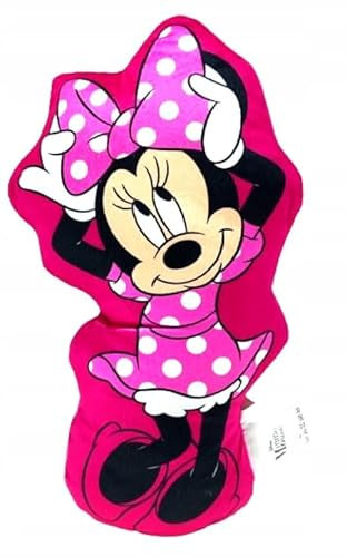 ILS I LOVE SHOPPING Cuscino 3D Shaped Sagomato peluche per Bambini in Poliestere con la Forma sagoma Personaggio (per MINNIE MOUSE Topolina)