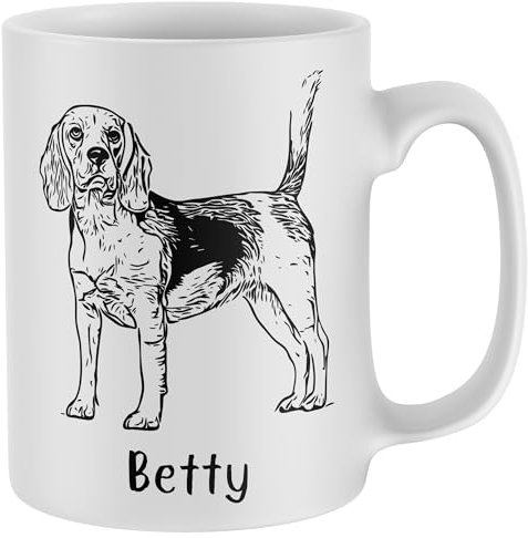 Personalised Pet Sketch Mug Custom Animal Portrait Gift for Dog & Cat Owner Lover Men Women Cup
