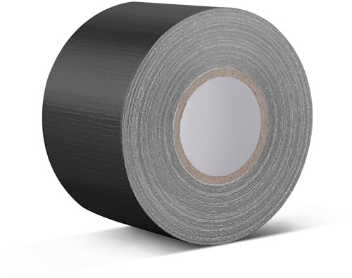 HONGTAISHENG Premium Gewebeband, Wasserfest Gaffa Tape, Panzerband Extra Stark, Panzertape Schwarz für Innen & Außen Gewebeverstärktes Klebeband, 58mm x 20m