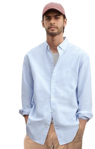Vasego Regular Fit Long Sleeve Button Down Collar Oxford Shirt for Men