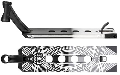 Core CL1 Stunt Scooter Deck 5 x 19 - Pro Lightweight Deck for Stunt Scooters & Custom Scooters, Grip Tape included, Perfect for Skatepark riding - Chrome/Black Split