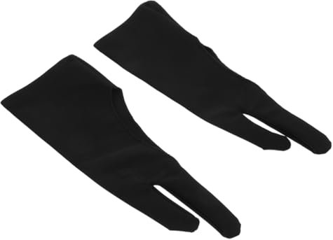 EXCEART 3St Kunst Handschuhe Billardhandschuhe skizzenmalhandschuh Zeichentablett fingerhandschuhe Finger Gloves Reibungsreduzierender Handschuh Tablet-Handschuh zeichnen -Stoff Black