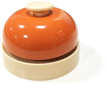 Suoneria per bancone bar, campanello per gli ospiti, ristorante, sala da pranzo, campanello di chiamata da tavolo in metallo, campanello a pressione manuale (arancione)
