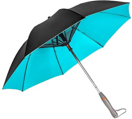 gifyym Sonnenschirm mit Ventilator – Regenschirm mit Ventilator – tragbar mit kühlender UV-Blockierung für Sommerreisen, Golf, Sport, blau, Refer to description