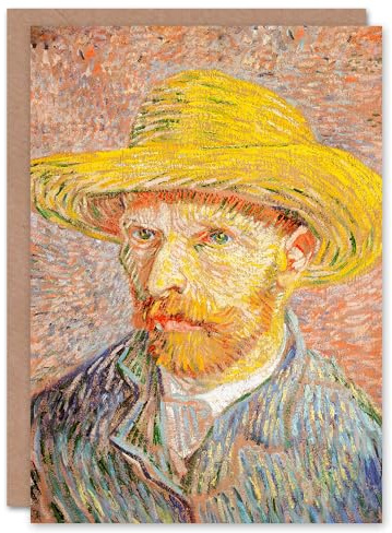 Artery8 Vincent van Gogh Art Card Self Portrait with a Straw Hat