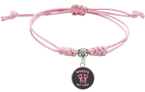 Générique Bracelet Ruban Rose Cancer Du Sein, Bracelet Soutien Malades Cancer Bijoux de du Sein Rose Ruban Octobre 2025 Accessoire Élégant Soutien aux Proches