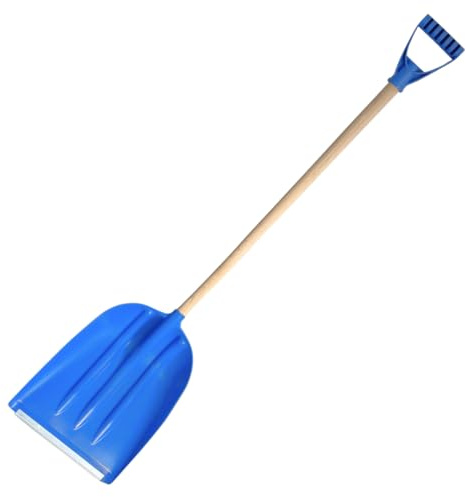 pokm toolsmarket - Schneeschaufel 35 cm mit Stahlkante & D-Griff | 140 cm | Leichter Schneeschieber Für Schmale Wege Schneeräumer Schneeschippe