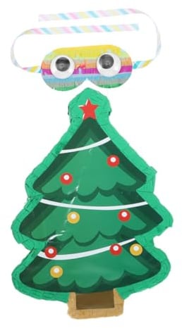 Gogogmee Weihnachtsbaumförmige Piñata aus Papier Weihnachtspiñata für Party-dekoration mit Süßem Inhalt Fotorequisite für Weihnachtsfeier als Gastgeschenk Geeignet