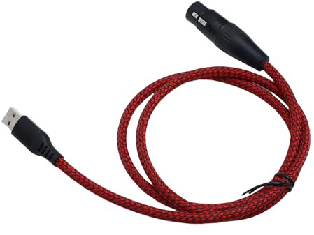 Keenso Câble convertisseur USB vers XLR pour microphone avec puce DAC pour enregistrement de microphone, basse de piano, performance silencieuse, facile à utiliser pour 8 fans de Yousician (#2)
