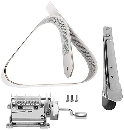 Kukyller 15-Noten-DIY-Handkurbel-Spieluhr-Set mit Locher, anpassbare Spieluhr-Bewegung mit 3 Stück leerem Papierband für DIY-Teile