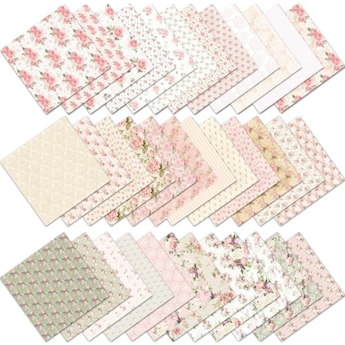 FOSDICK 36 Fogli Carta Decoupage Scrapbook Vintage Fiori, 15*15cm Carta Scrapbooking con Motivi Floreale, Carta Decorativa Scrapbooking Accessori per Diario Album Foto Regalo Fotografico Decorazione