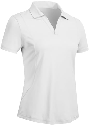Rdruko Poloshirt Damen Kurzarm Tshirt Sommer V Ausschnitt Schnelltrocknend Sportshirt Fitness Leicht Laufshirt Golf Tennis Polohemd