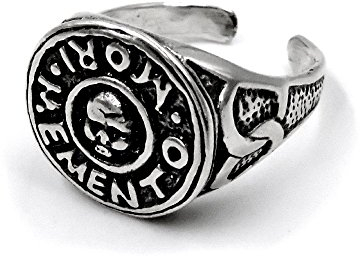 925er Silber Ring Chevalier mit Schädel Memento Mori