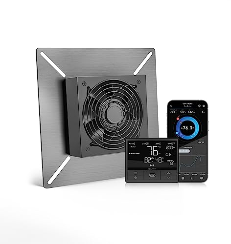 AC Infinity AIRTITAN T3, Ventilator 6 mit Temperatur-Feuchtigkeitsregler, für Kriechraum, Keller, Garage, Dachboden, Hydroponik, Zelte