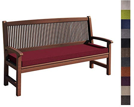 sunnypillow Bankauflage Stuhlkissen mit abnehmbarem Bezug Bankkissen Bankpolster Polsterauflage Auflage für Gartenbank viele Farben und Größen zur Auswahl (140 x 60 x 5cm, Rot)