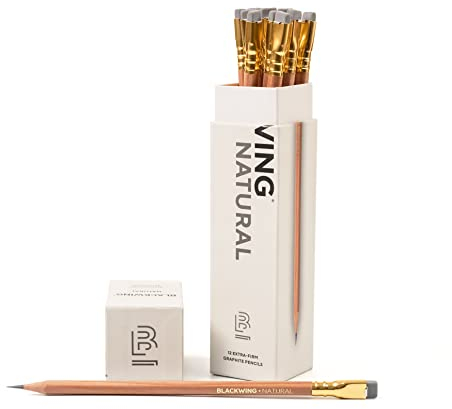 Blackwing Bleistift Naturals | Set mit 12 Bleistiften in schöner Box extra harte Mine