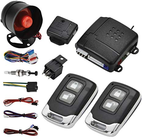 Style 11 - Kit di chiusura centralizzata per auto, universale, con telecomando, con sensore di scossa + scatola di controllo + 2 telecomandi di ricambio per serratura centralizzata dell'auto