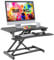 Duronic DM05D22 Computertisch | Workstation 85 x 51 cm mit Tastaturablage | Schreibtischaufsatz elektrisch höhenverstellbar 15 bis 50 cm | Stehpult für 2 Bildschirme | Sitz-Steh Schreibtisch bis 15 kg
