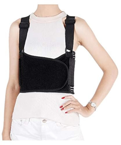 Solmyr Soporte para costillas y pecho, soporte para costillas rotas, cinturón transpirable para soporte de costillas doloridas o magulladas, lesiones en el esternón, protección de costillas