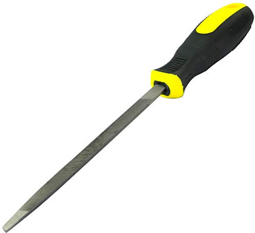 AERZETIX - C45961 - Lime d'Affûtage Métallique Triangulaire Fine d'Acier - Longueur 150mm - Outillage à Main pour Façonner le Métal - Poignée Bi-Matière - Outils de Finition Limer/Aiguiser/Ébavurer