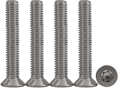 Drenky 25 Pièces M4 x 45 Vis à Tête Fraisée Torx en Acier Inoxydable 304 - Entraînement Standard, Entièrement Filetées Pour l'Équipement de Machine et les Meubles
