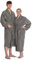 ZOLLNER Bademantel lang - hautfreundlich und super saugstark - für Damen und Herren - Baumwolle - Größe 6XL - braun-grau - waschbar bis 95°C - Hotelqualität - Oeko Tex® zertifiziert