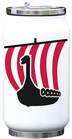 Minimalista Viking Ship Sail The Seas Vacío Botella térmica para bebidas Termos Blanco