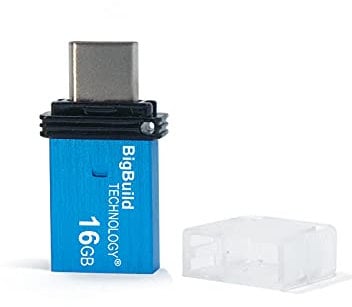 BigBuild Technology 16GB Blue Dual Drive Type C OTG USB Memory Stick compatible with Amazon Fire HD 10, Amazon Fire HD 10 Plus Tablet
