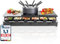 LUTEO® Raclette Fondue Kombi 12 Personen Groß - Raclette Grill mit Grillplatte und Heißer Stein - Elektrogrill Starke 1650 Watt - Tischgrill Elektrisch 12 Pfännchen - 3in1 Party Grill mit Crepes Maker