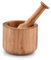 Samhita Mortier et pilon en bois d'acacia pour ail, poivre, herbes, ustensiles de cuisine, cadeau d'anniversaire, pendaison de crémaillère. Mortier - 10,2 x 7,6 cm - Pilon - 14 cm