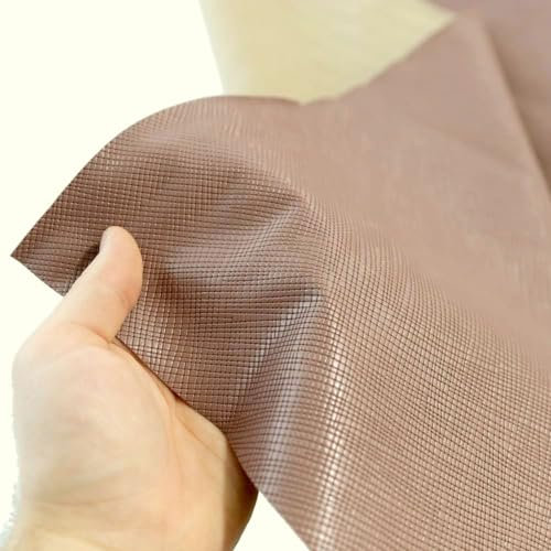 TOLKO 1m leichtes Lederimitat mit Struktur | weiche Premium Meterware | Stuhl Bank Sessel Sofa Sitzbezug 122cm breit | Kunstleder Bezugstoff Polsterstoff Polsterbezug Möbelstoff (Hell Kakao)