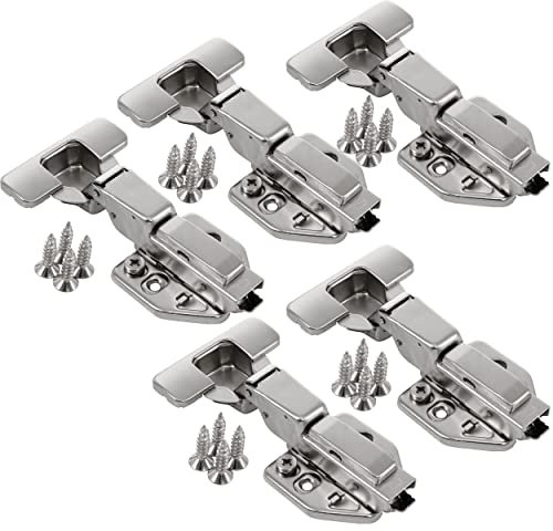 Lot de 5 charnières de porte LANZZAS à 110 degrés - Charnières de porte automatiques avec amortissement et fermeture automatique - Charnières pour meubles, armoires et portail