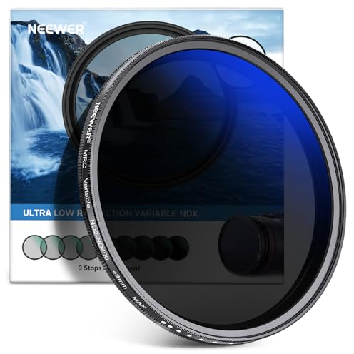 NEEWER 49mm Variabler ND Filter ND2-ND400 (1-9 Stops), Graufilter, Neutraldichtefilter, mehrere Beschichtungen, wasserdicht und Kratzfest
