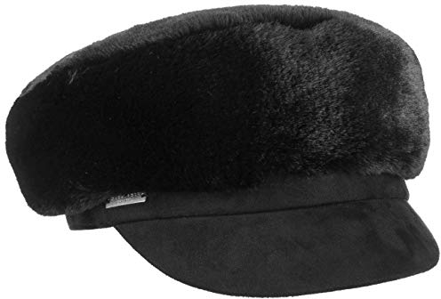 Seeberger Fake-Angora Schildmütze Black - one Size