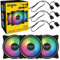 Airgoo 120mm ARGB PWM Case Fans, for Corsair Commander Core XT or Airgoo AG-DRGB16 SignalRGB Controller (Not Included), 3 Packs High Performance Low Noise Cooling PC Fans