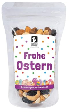 Bremer Gewürzhandel GeNUSSmischung Frohe Ostern, bunte Nussmischung mit osterlicher Verpackung, kleines Ostergeschenk für Familie, Freunde und Kollegen, 175g