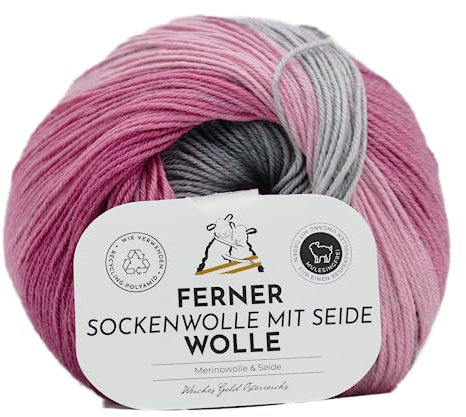 Ferner Wolle Sockenwolle 4-fädig mit Seide und Farbverlauf | Sockengarn, Strumpfwolle | 100g (631/23)