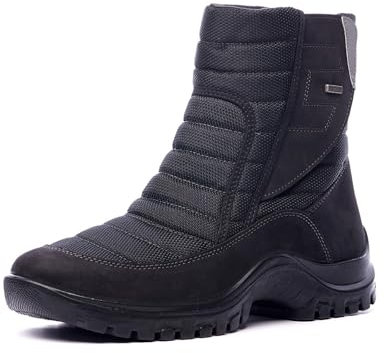 Nordan wasserdichte Schuhe Herren. Warme und bequeme Winterschuhe Herren. Stilvolle gefütterte Boots Herren. Wasserdichte Schuhe Herren mit Membran. 2716R (schwarz 100, 42)