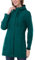 Outdoor Ventures Veste de pluie longue softshell avec capuche pour femme - Veste de mi-saison doublée - Veste fonctionnelle imperméable coupe-vent - Veste de randonnée respirante, Vert à carreaux 2XL