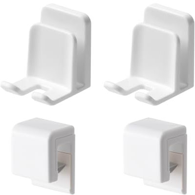2 x weißer Zahnbürstenhalter zur Wandmontage, wasserdichter Zahnbürstenhaken, selbstklebend, 2-in-1 mit Zahnbürstenaufhänger und Getränkehalter, für Badezimmer, Dusche, Schrank, mit 2 Zahnpasta-Clips
