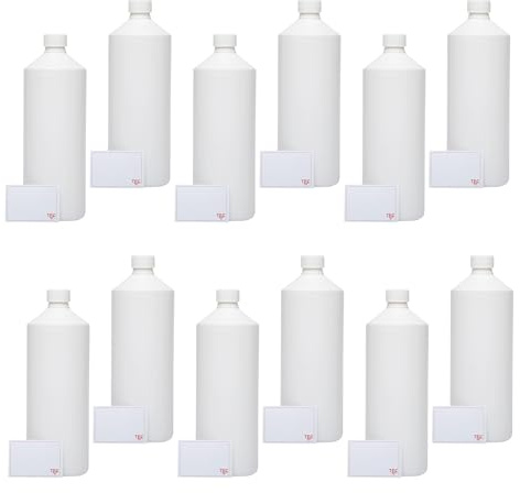 TEC 1 Litre Plastic Bottles HDPE UK Made Non Leak Screw Lids Caps 28mm (27)
