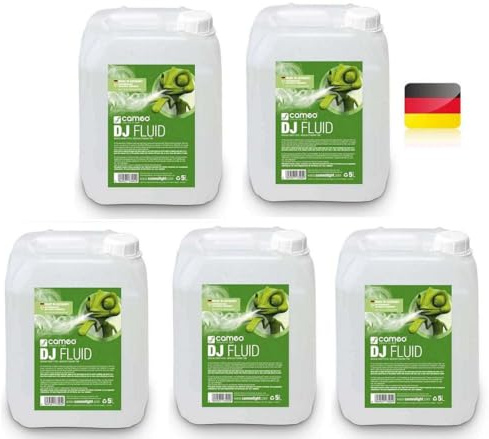 5 x Cameo CLFDJ5L 25 Liter DJ Nebelfluid mittlerer Dichte & Standzeit DJ Smoke Fluid für Nebelmaschine