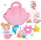 OUOZZZ Baby Meerjungfrau Spielzeug ab 3 Monate, 6 in 1 Weich Meerjungfrauen Puppe mit Sensorisches Spielzeug - Party Geburtstag Deko für Kleinkinder, 28cm